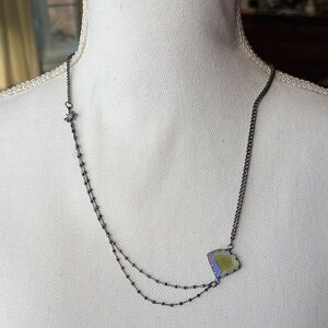 Melania Clara Elegant Silver and Blue Pendant Necklace